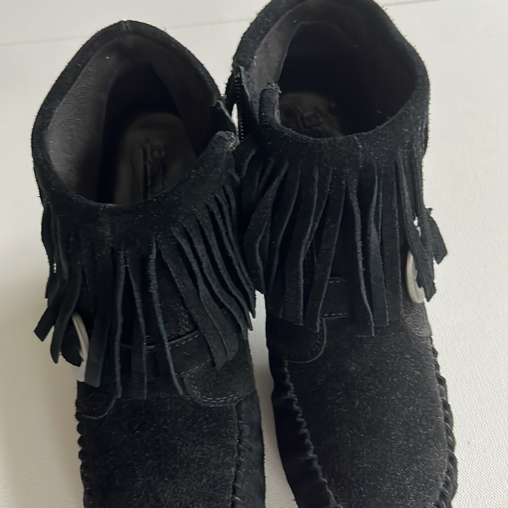 Vintage Born fringed black suede booties - Picture 11 of 12